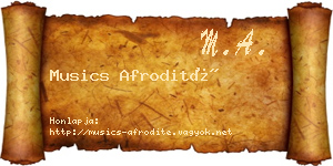 Musics Afrodité névjegykártya